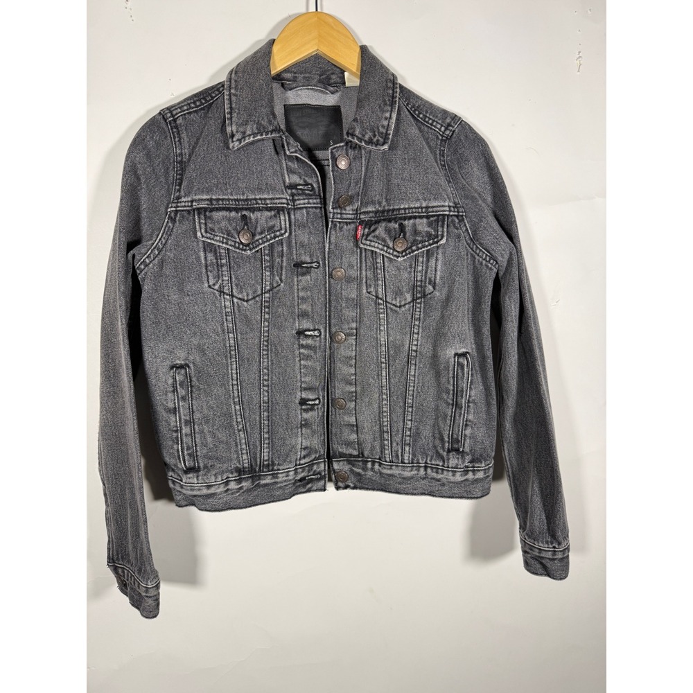 Levis Womens Trucker Denim Jacket Gray Washed Black S 29945-0060